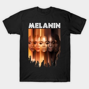 Melanin Shades Afrocentric Beauty For Women T-Shirt